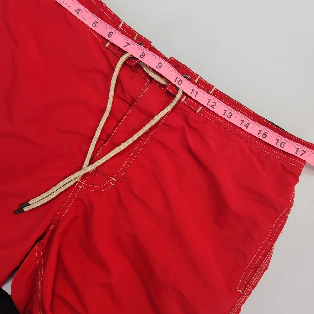 Polo Ralph Lauren Vintage Mens XL Red Cargo Swim Trunks Board Shorts Pony Logo